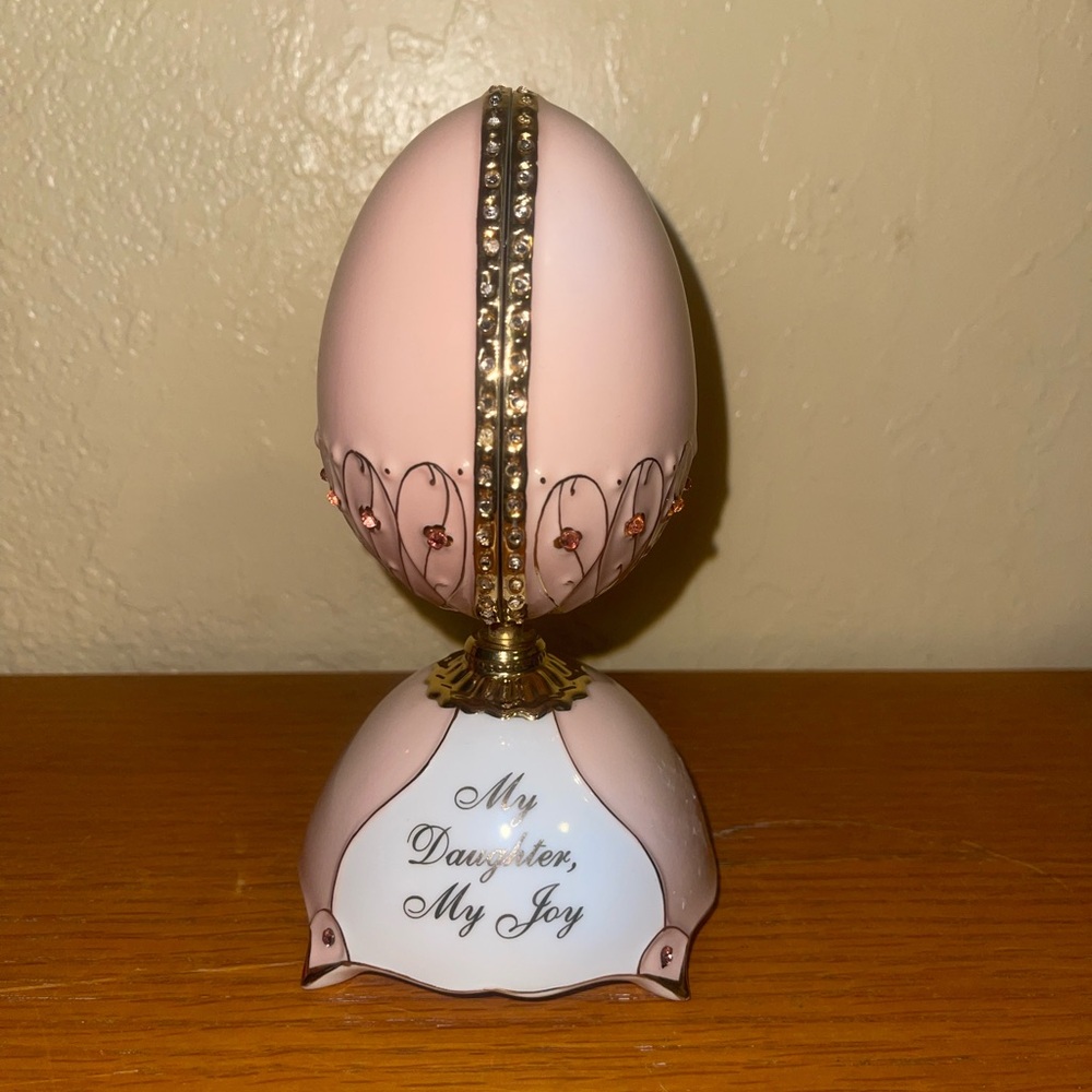 Pink Decorative Egg with Rhinestone Accents